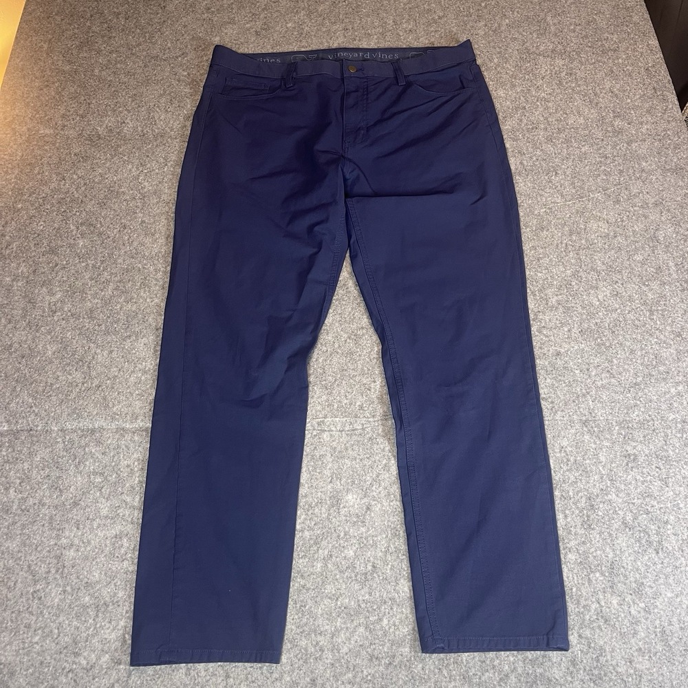 Vineyard Vines Performance Golf Stretch Comfort Blue Pants Mens 36x30 5-Pocket - Picture 1 of 10